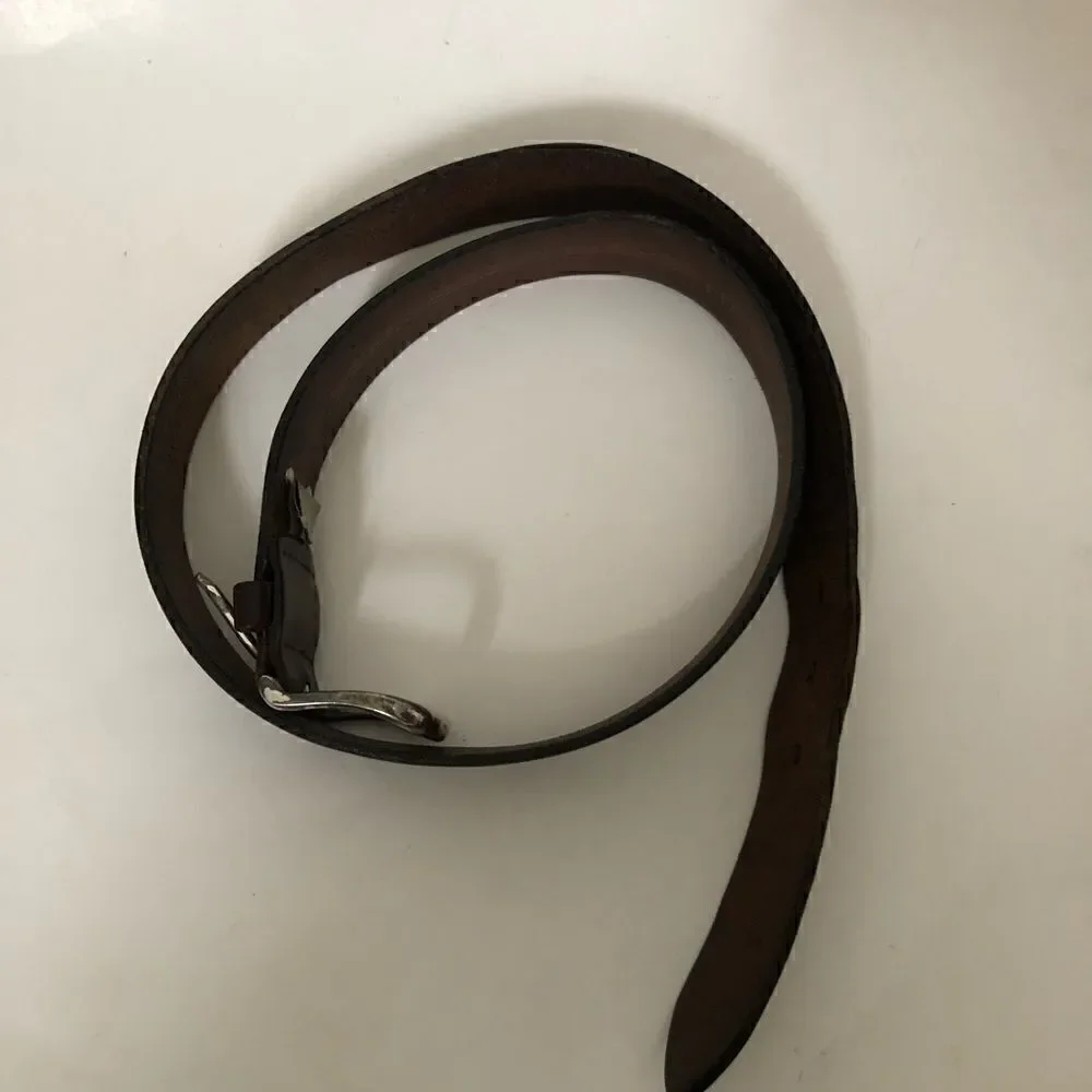 Fossil brown leather belt with square buckle